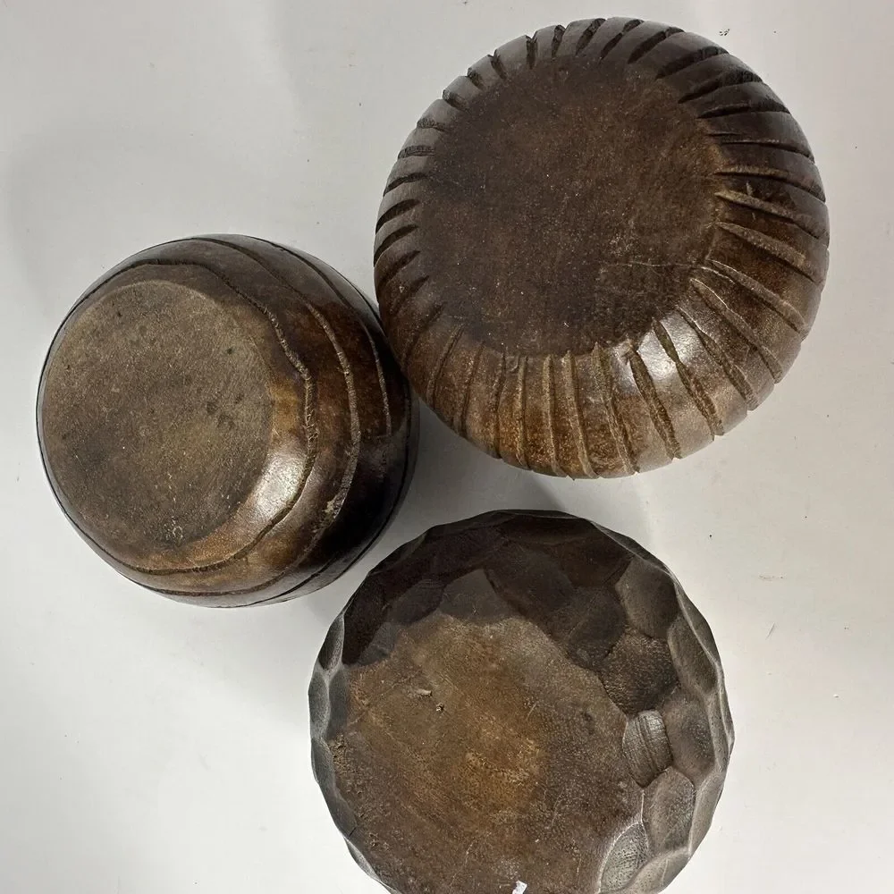 Set‎ of 3 JAVA Wooden Ball Tealight Candle Holders, Northern Lights Candles